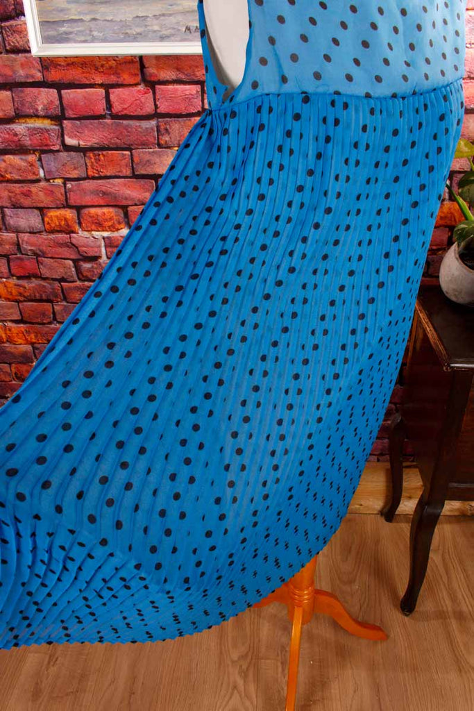 Plisseekleid blau Punkte