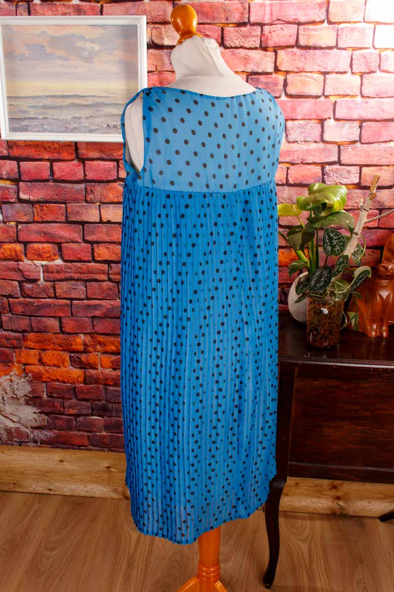 Plisseekleid blau Punkte