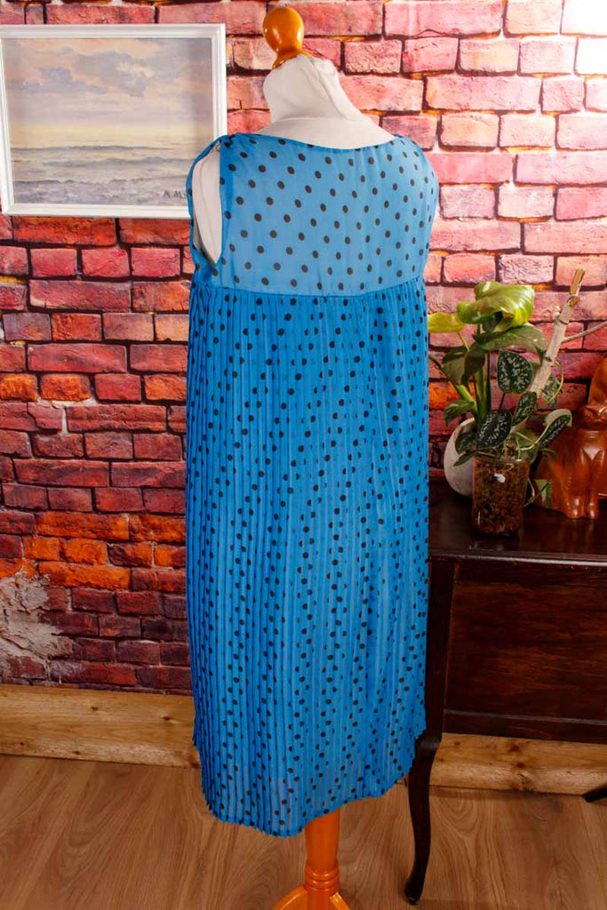 Plisseekleid blau Punkte