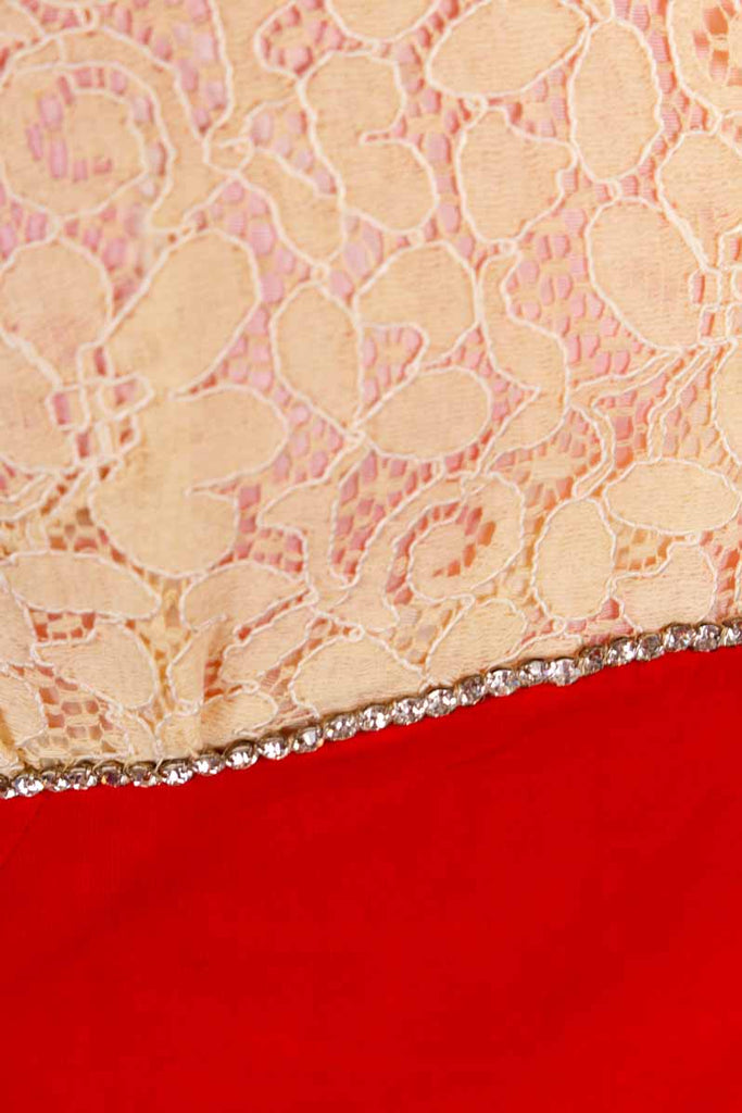 60s Abendkleid rot Samt