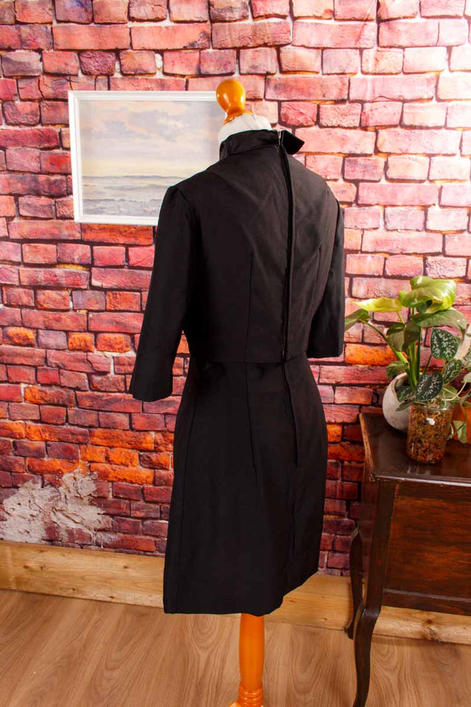 60s Wollkleid + Bolero schwarz
