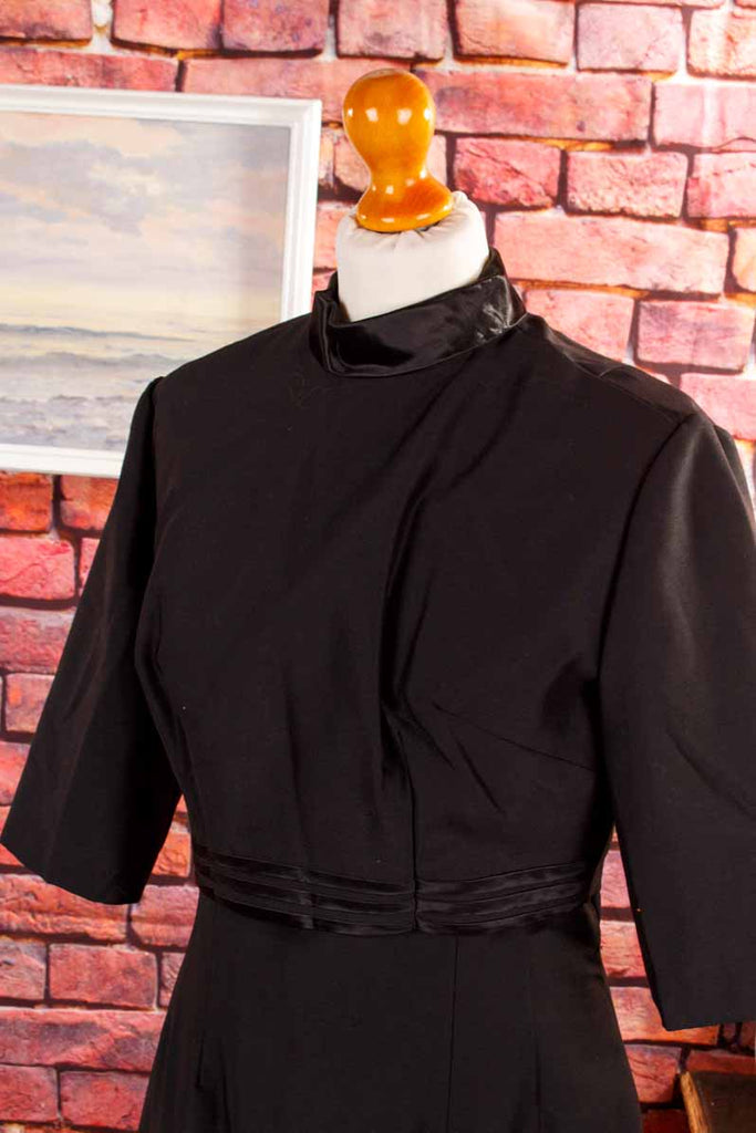 60s Wollkleid + Bolero schwarz