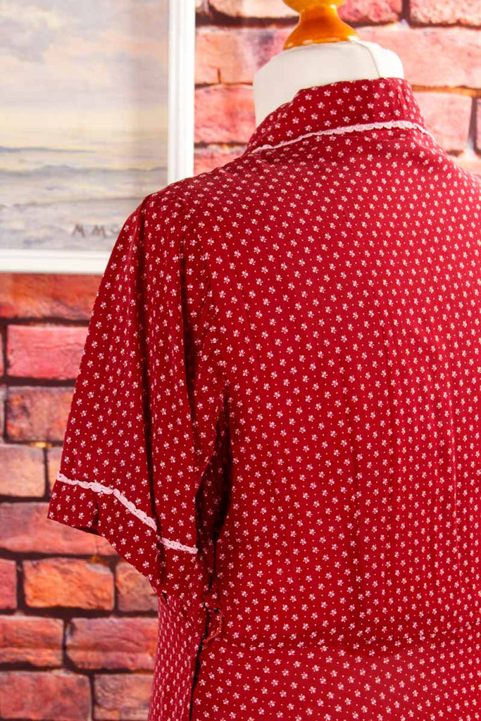 40s Viskosekleid weinrot Millefleur