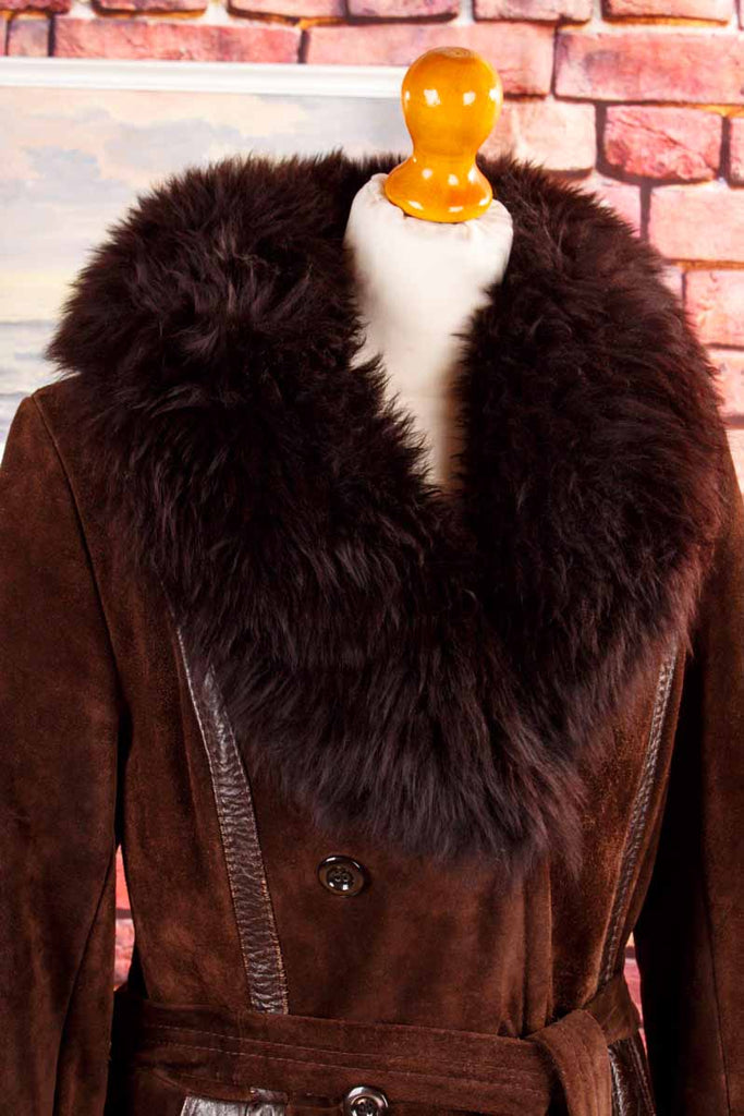 Hippie Lammfellmantel braun