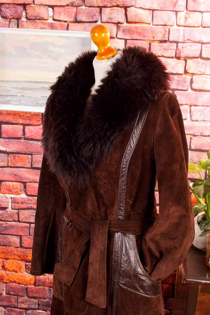 Hippie Lammfellmantel braun