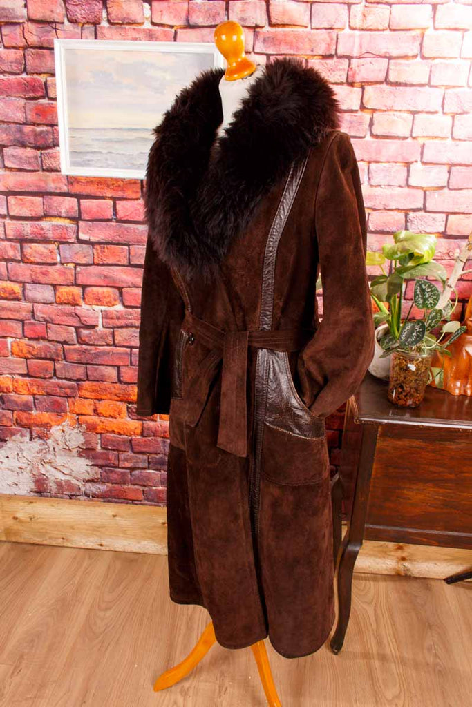 Hippie Lammfellmantel braun