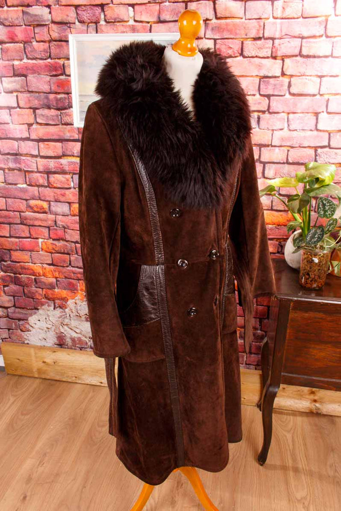 Hippie Lammfellmantel braun