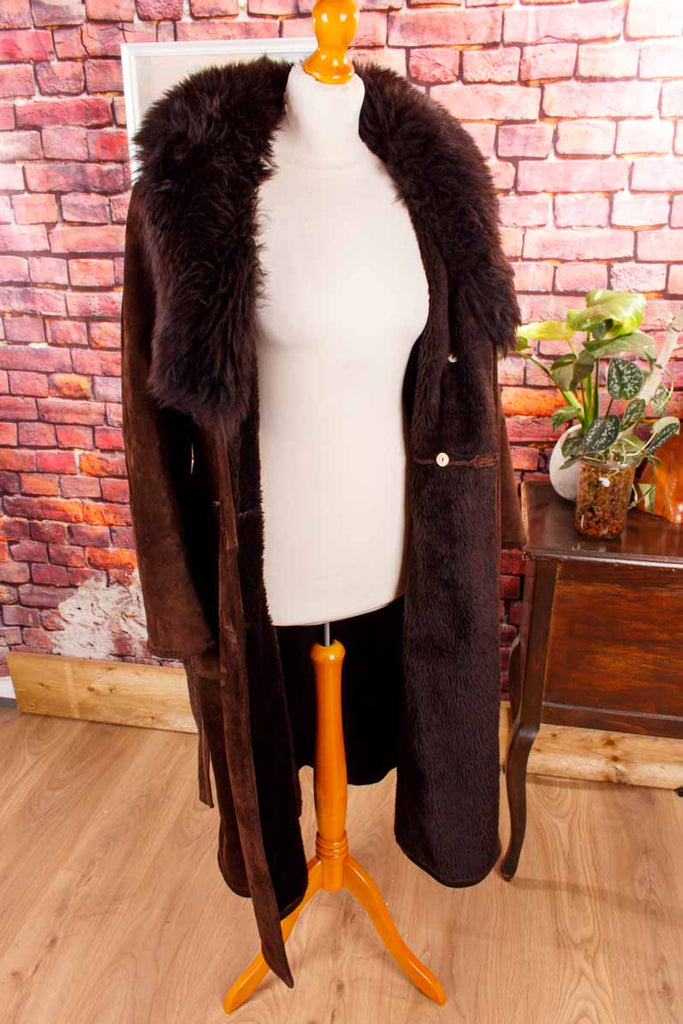 Hippie Lammfellmantel braun