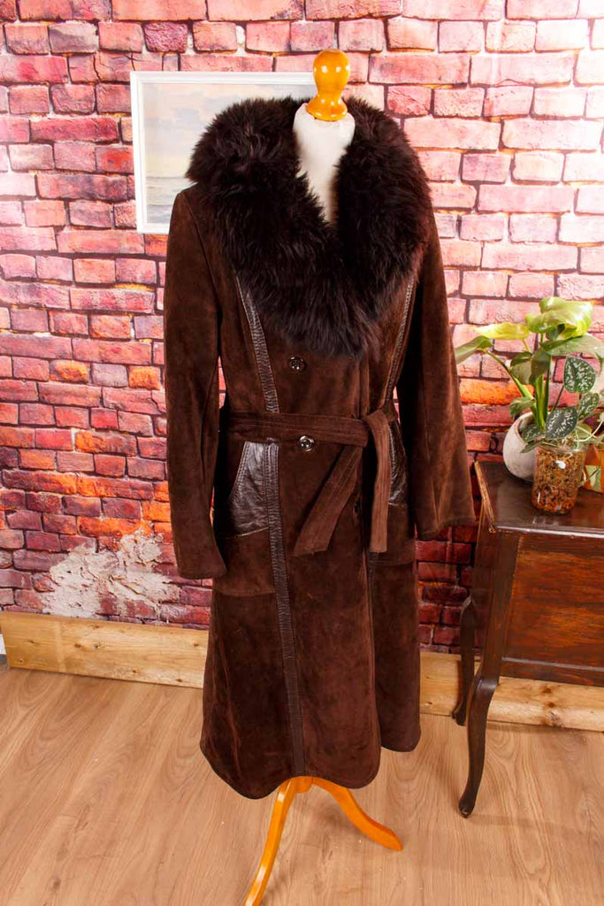 Hippie Lammfellmantel braun