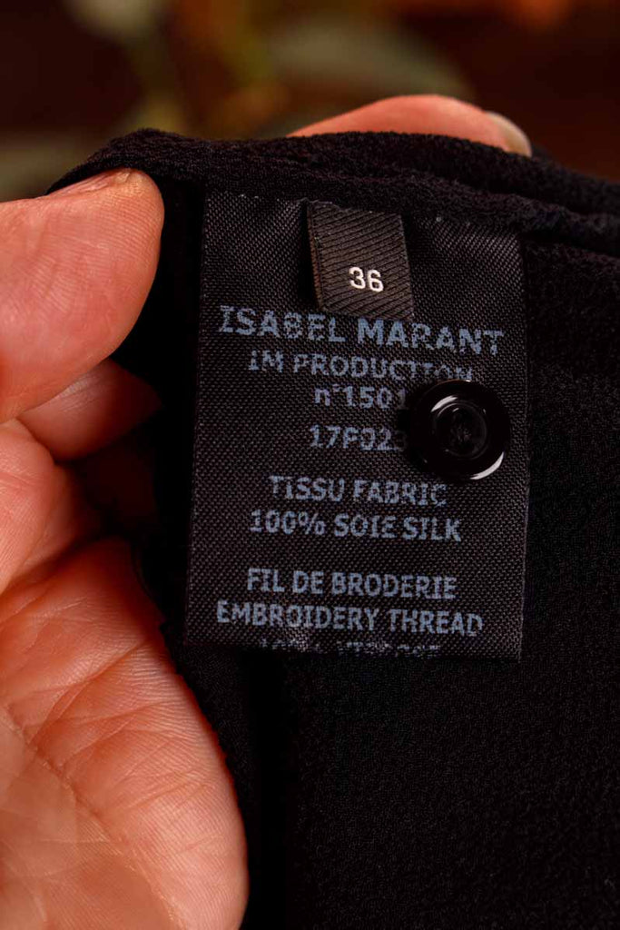 Isabel Marant Seidentop schwarz