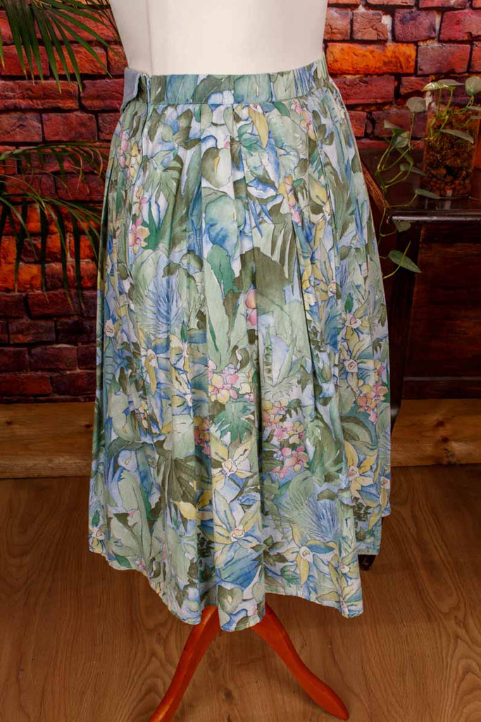 Stiefelrock blau Blumen