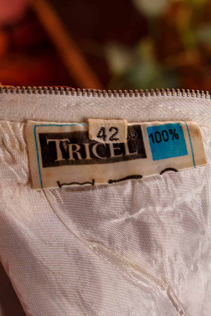 60s Shiftkleid braun Blättermuster