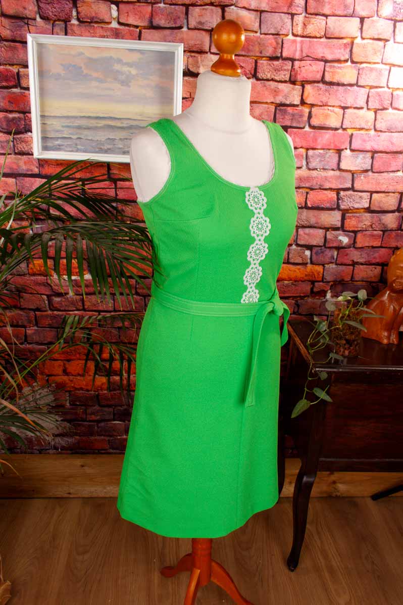 70s Minikleid neongrün
