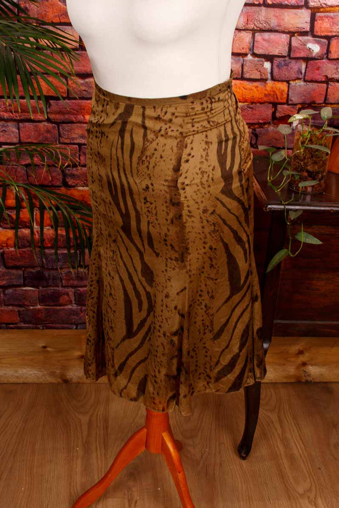 leichter Seidenrock animal print