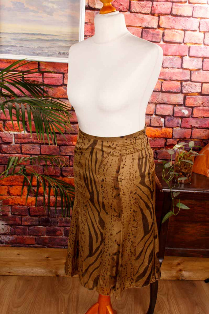 leichter Seidenrock animal print