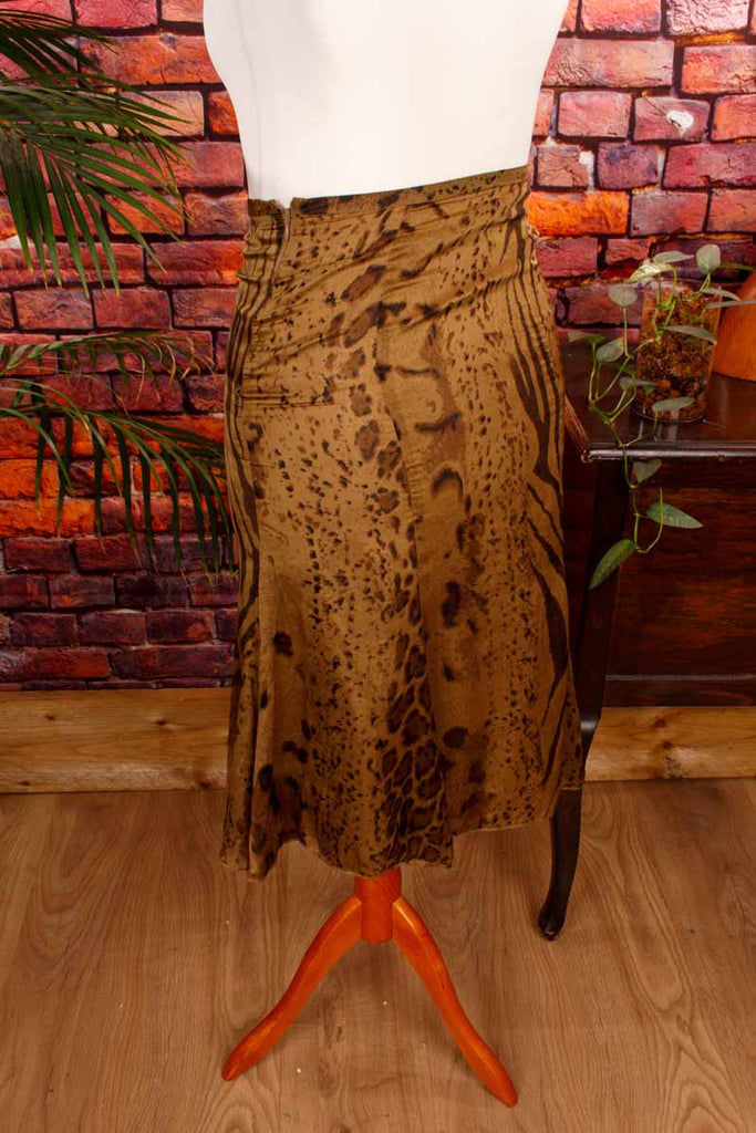 leichter Seidenrock animal print