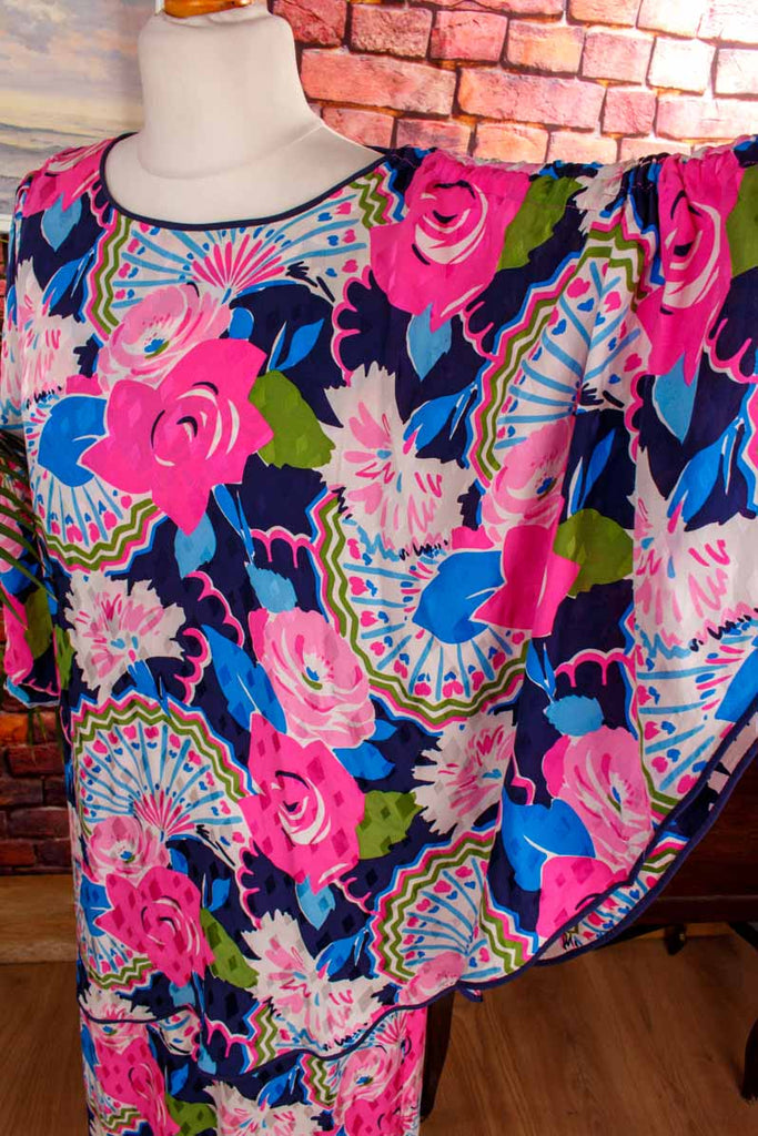 Boho Seidenkleid neon bunt