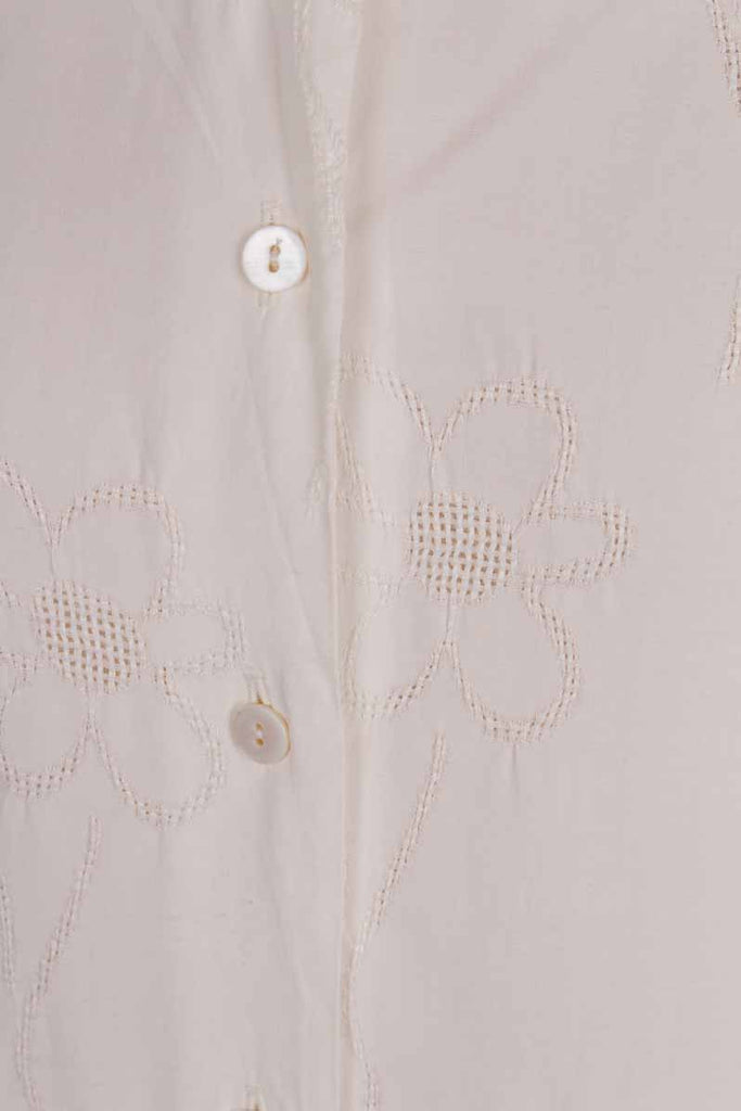 Boho Bluse weiß Viskose bestickt