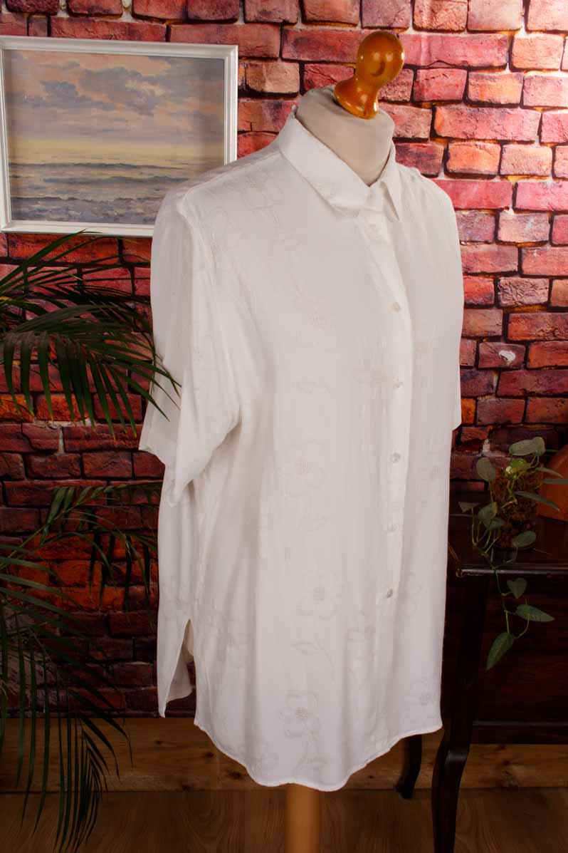 Boho Bluse weiß Ranken
