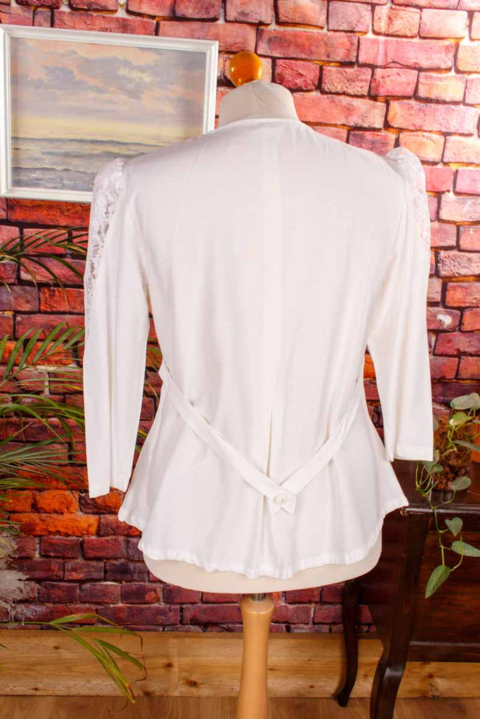 festliche Bluse schwarz weiß Spitze