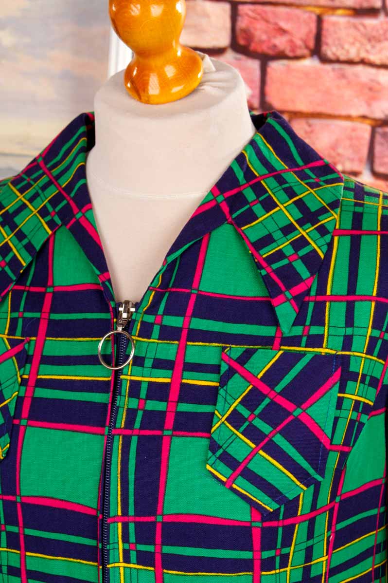 70s Disco Blusenjacke grün