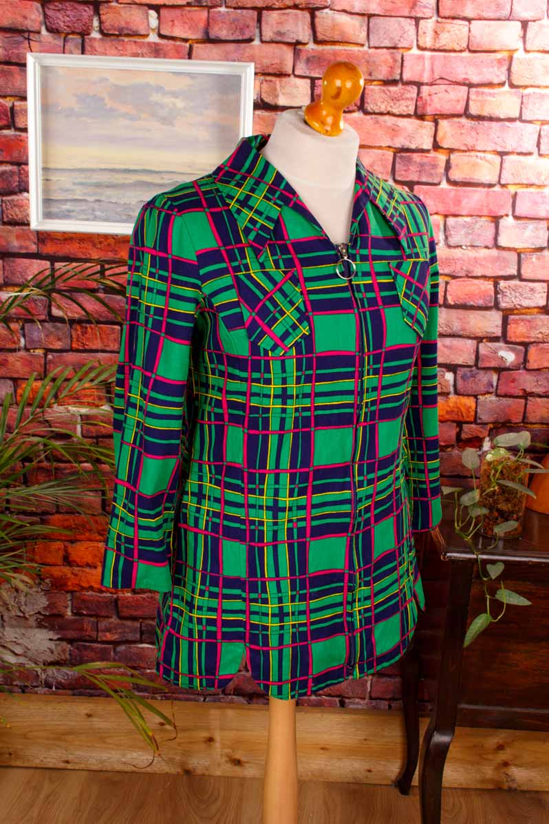 70s Disco Blusenjacke grün