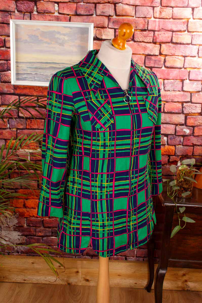 70s Disco Blusenjacke grün