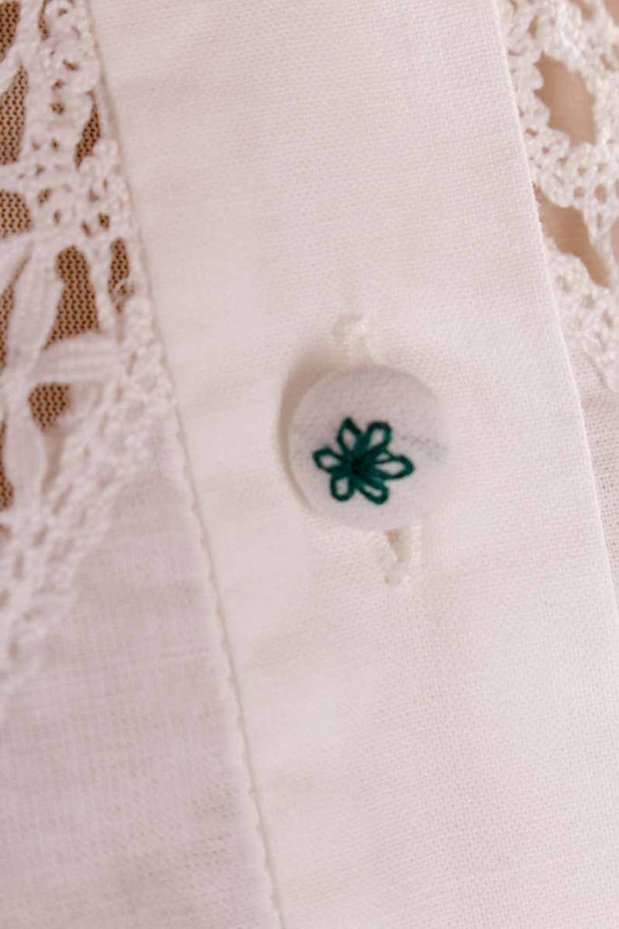 Cottage Core Bluse weiß Spitze