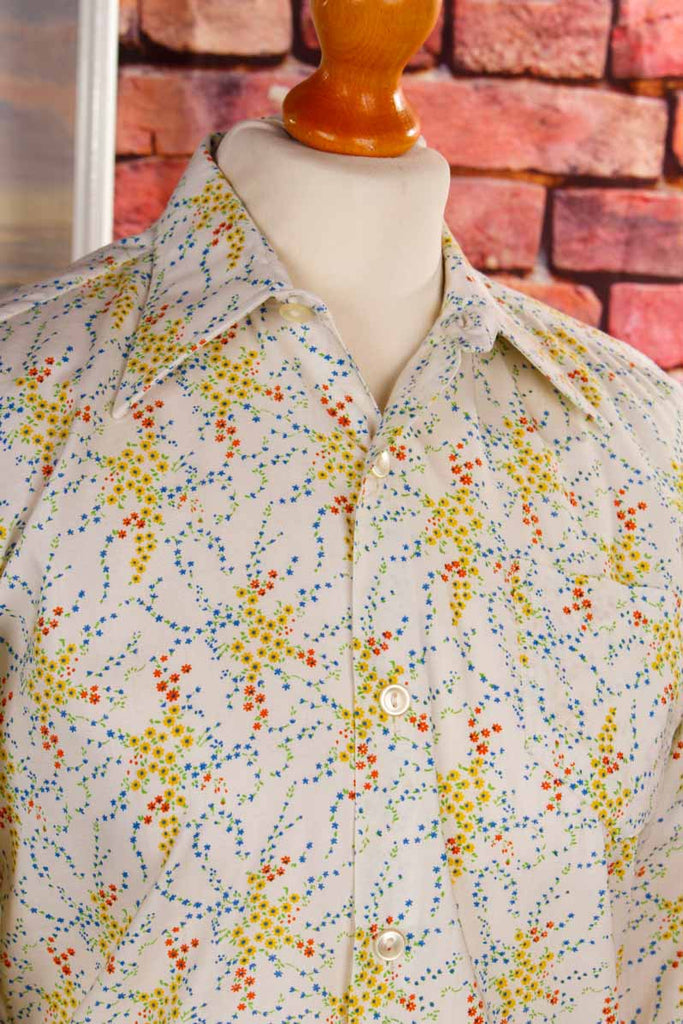 70s Disco Hemd Blümchen