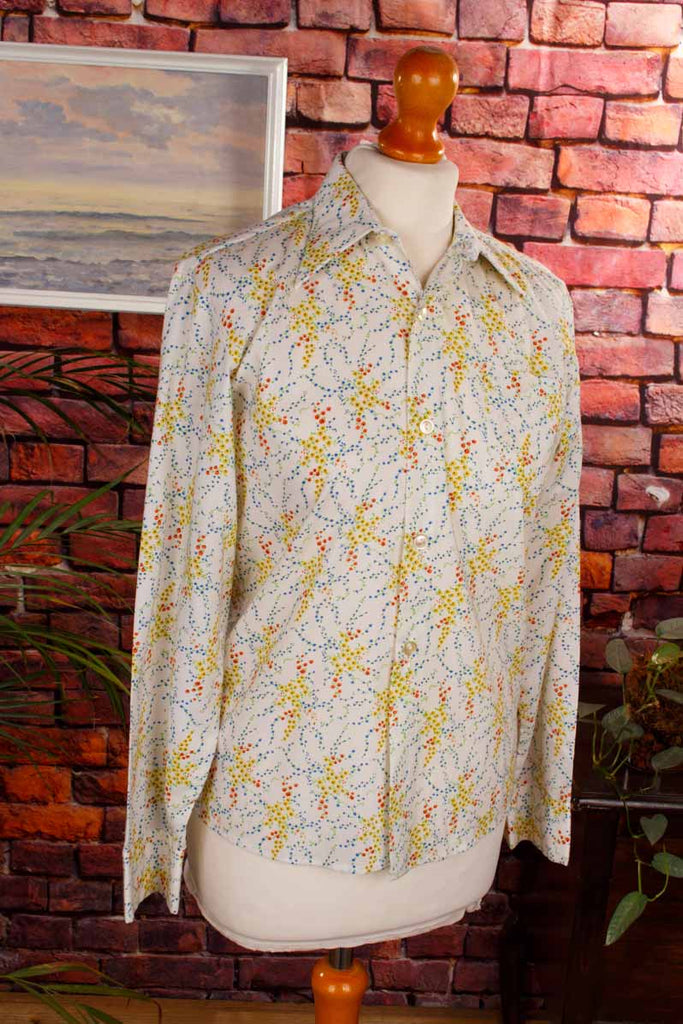 70s Disco Hemd Blümchen