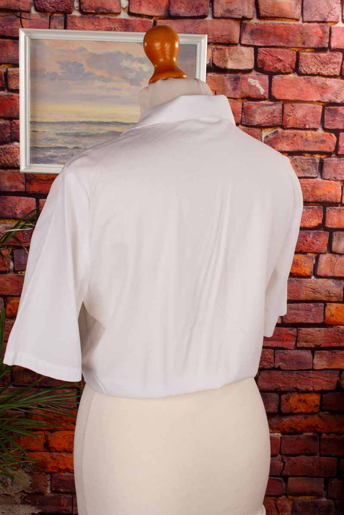 Wickelbluse weiß Rüschen