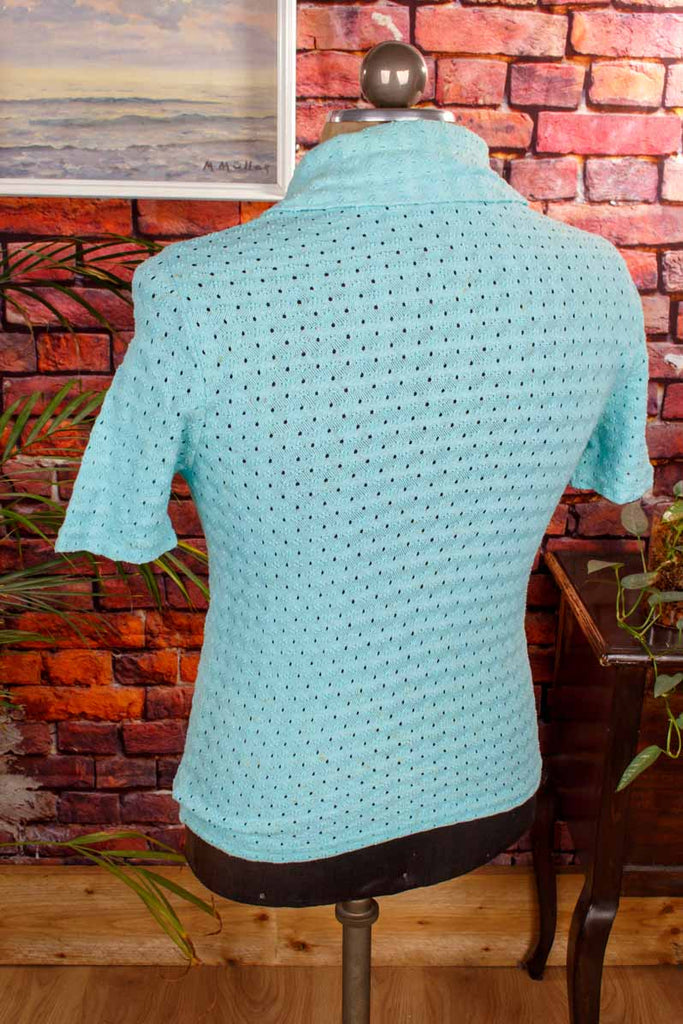 50er Jahre Poloshirt türkis