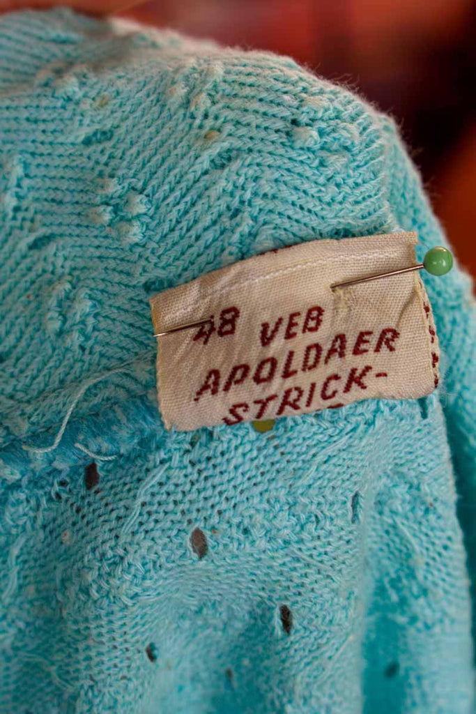 50er Jahre Poloshirt türkis