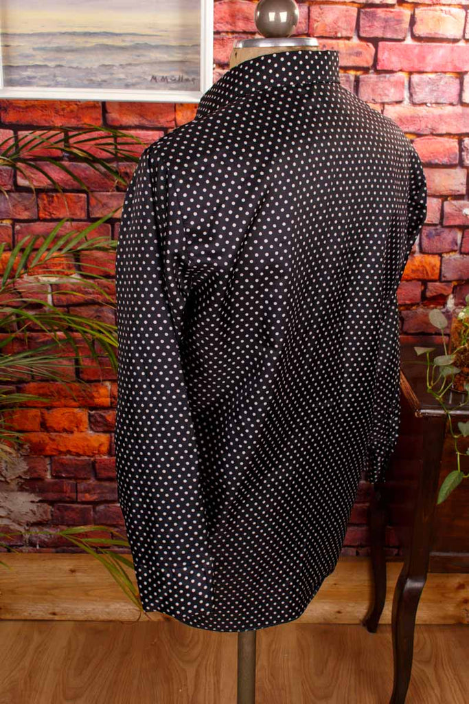 70s Hemd schwarz Punkte