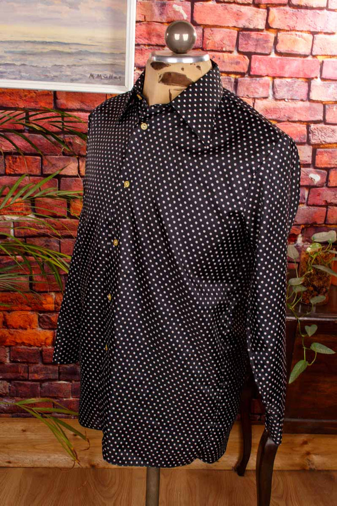 70s Hemd schwarz Punkte