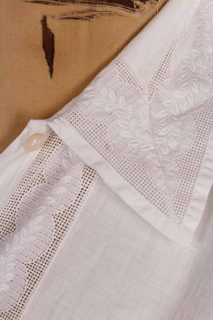 antikes Nachthemd weiß Leinen