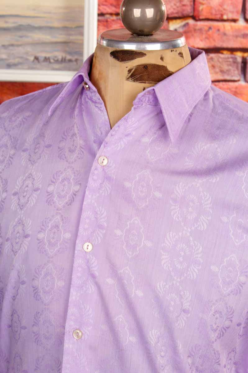 70s Disco Hemd lila Muster