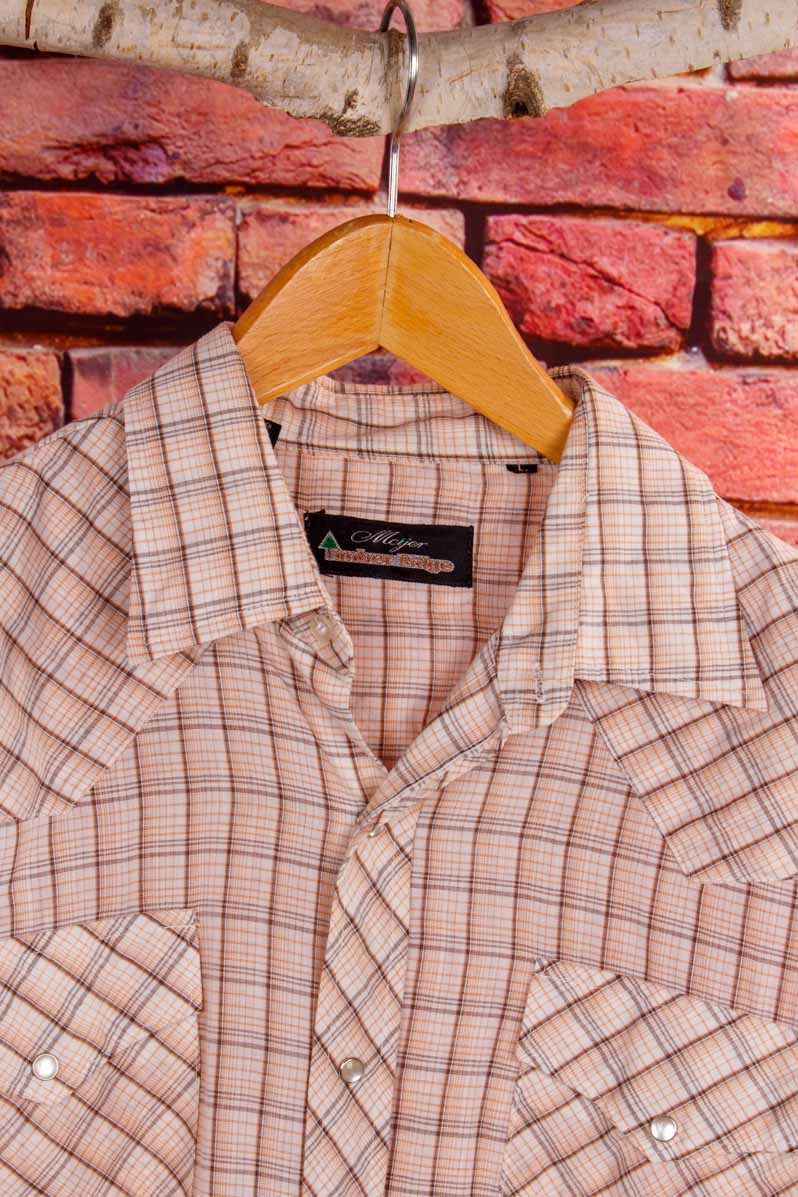 70s Westernhemd beige kariert