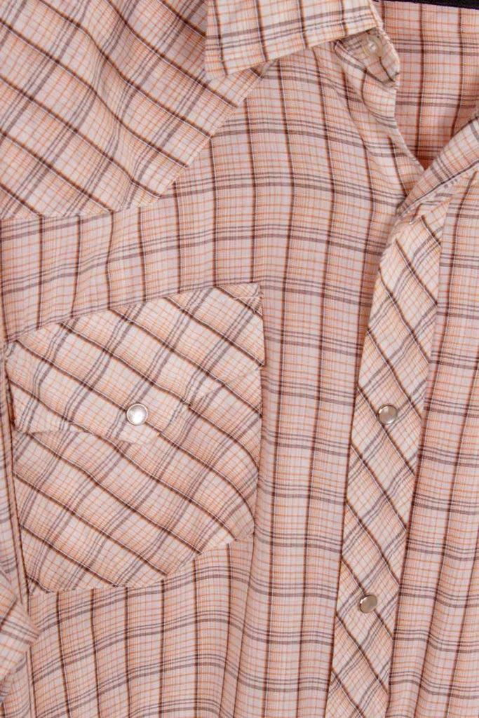70s Westernhemd beige kariert