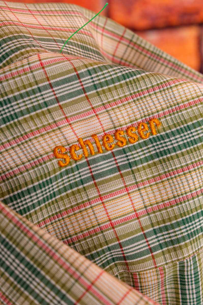 70s Schiesser Hemd grün kariert