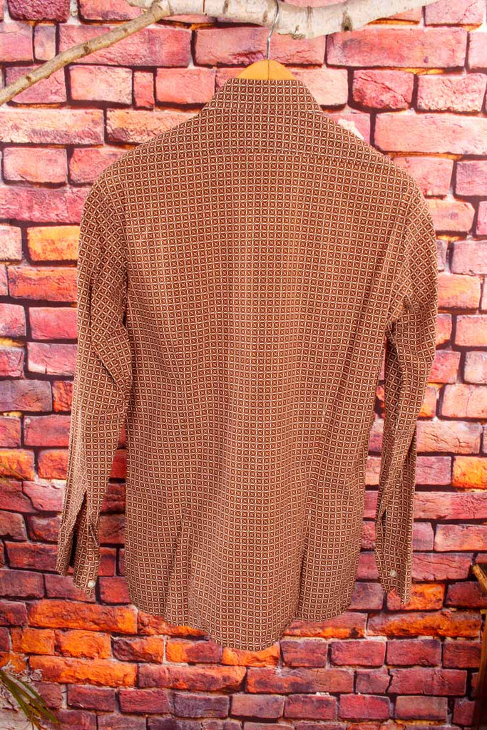 70s Baumwolle Hemd braun Muster