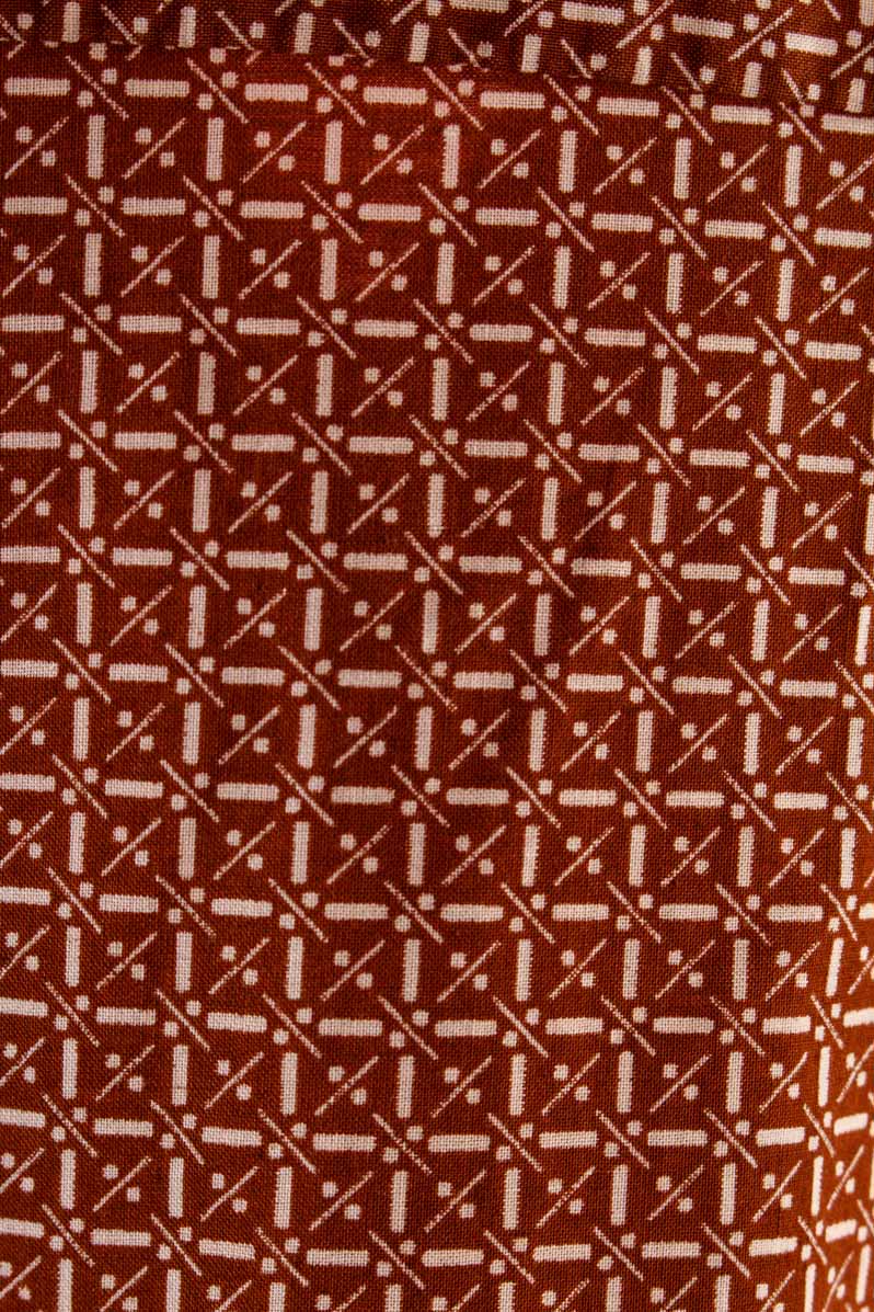 70s Baumwolle Hemd braun Muster