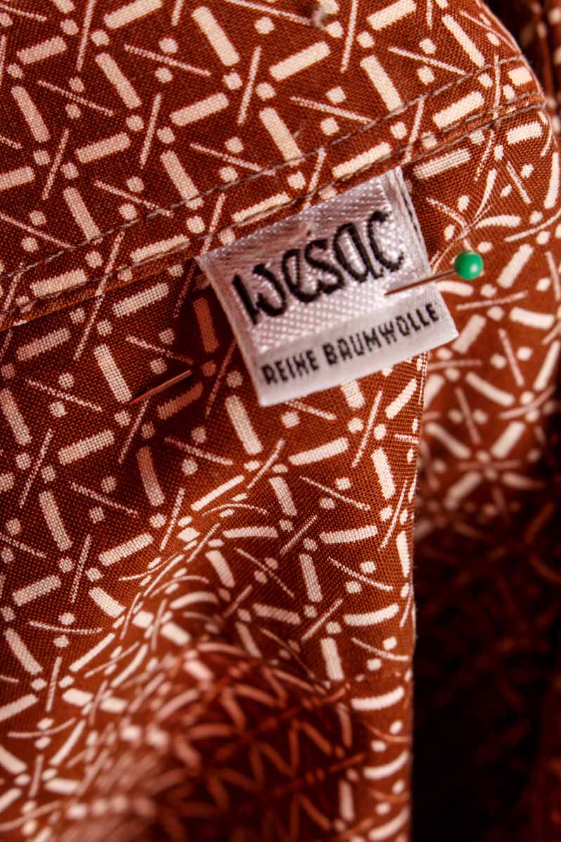 70s Baumwolle Hemd braun Muster