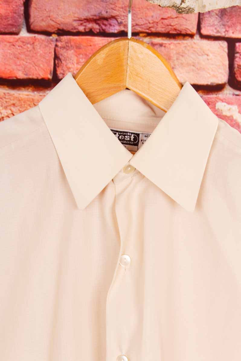 70s Nylon Hemd beige