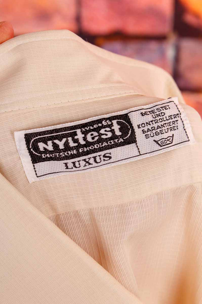 70s Nylon Hemd beige