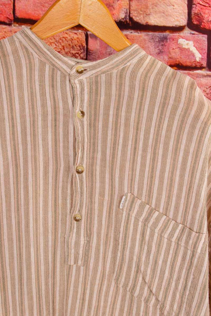 Hippie Shirt Leinenlook Streifen