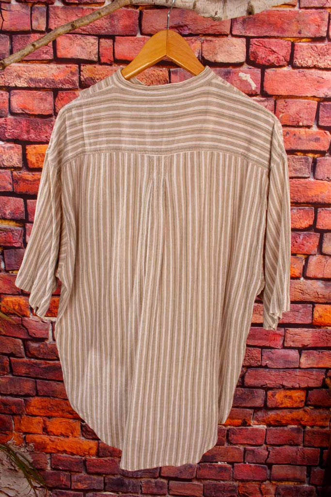 Hippie Shirt Leinenlook Streifen