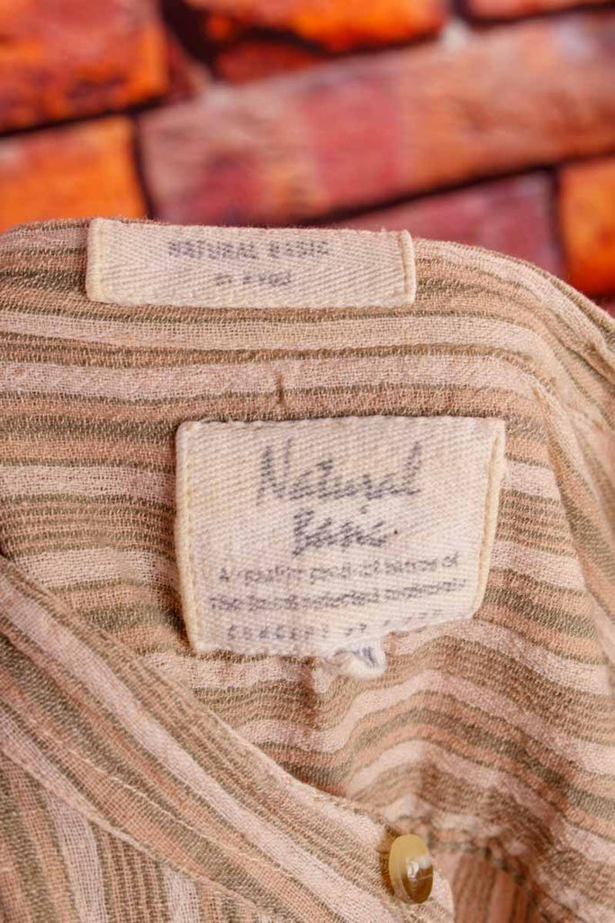 Hippie Shirt Leinenlook Streifen