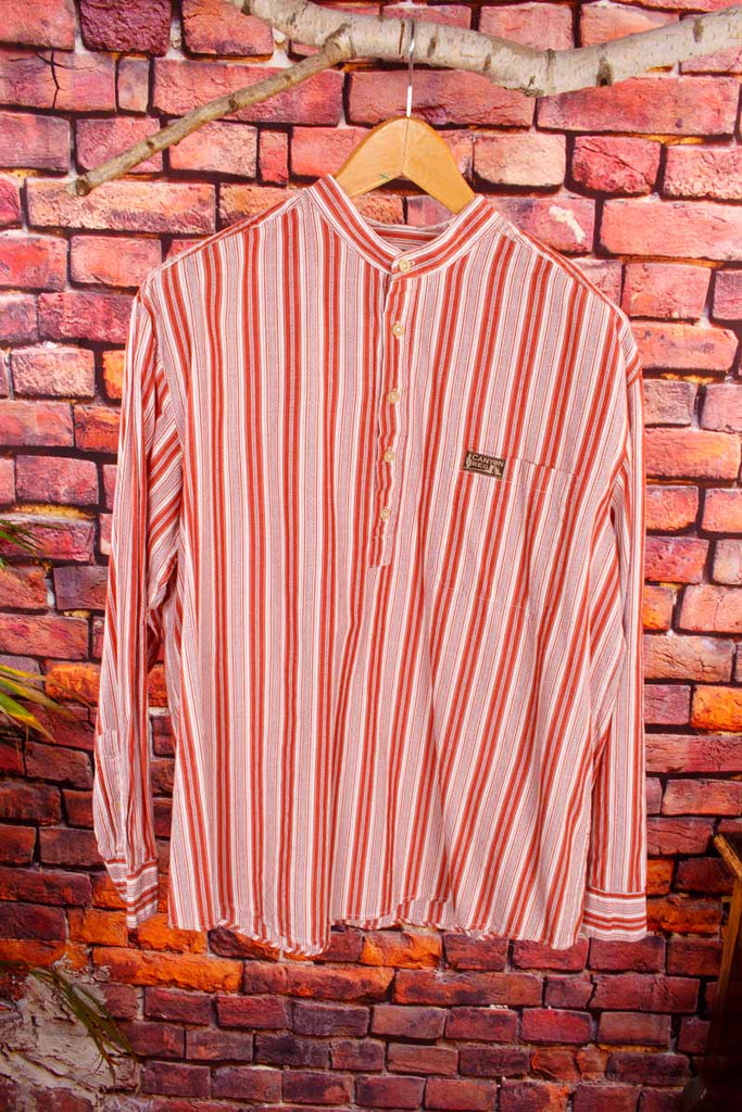 Boho Hemd kragenlos Streifen