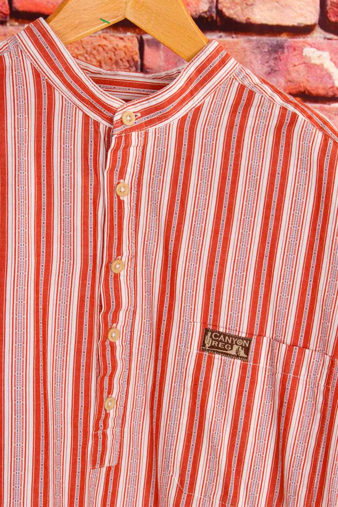 Boho Hemd kragenlos Streifen